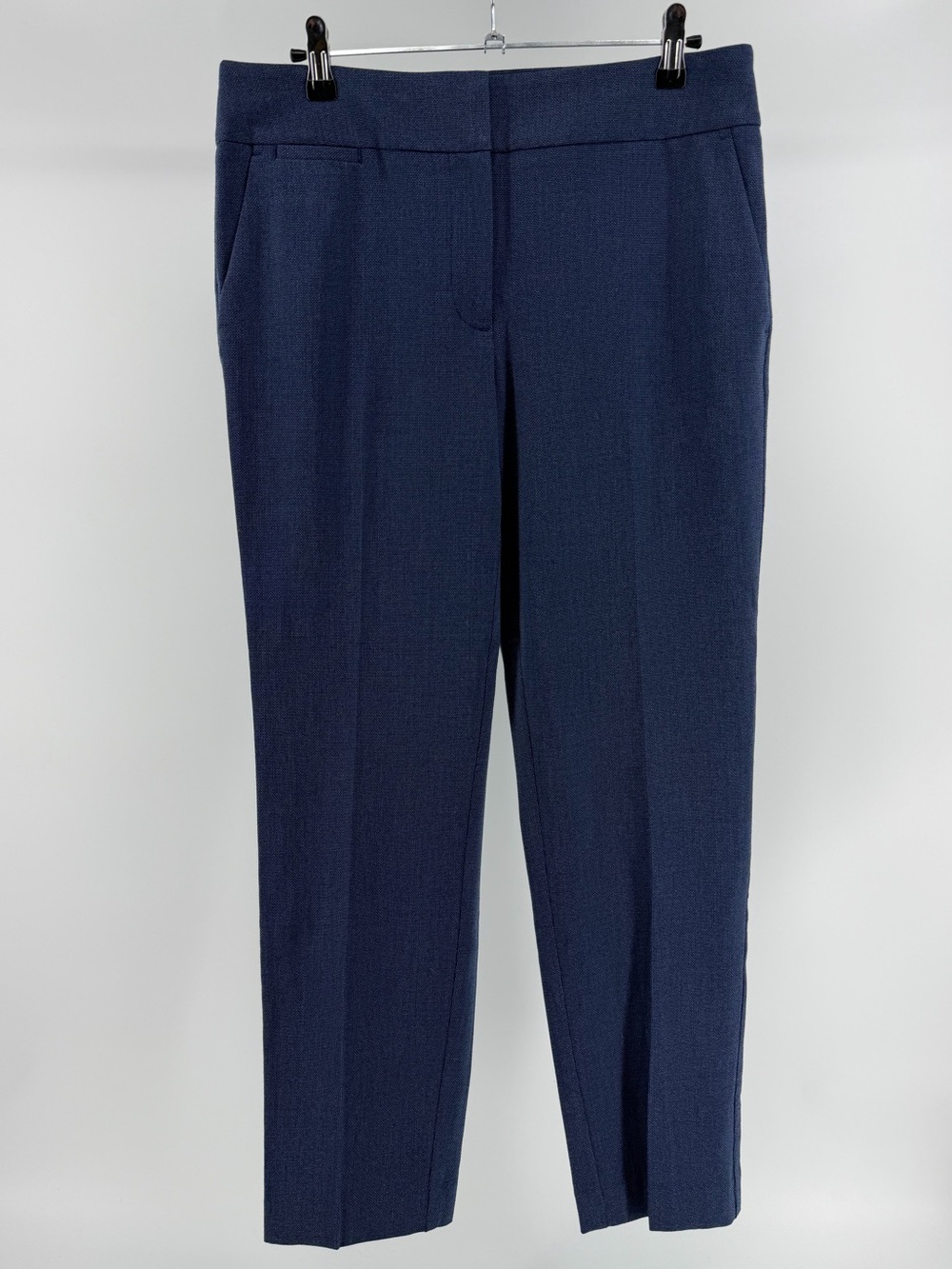 LOFT Modern Skinny Ankle Trouser Pants, Textured Blue, Women's 6